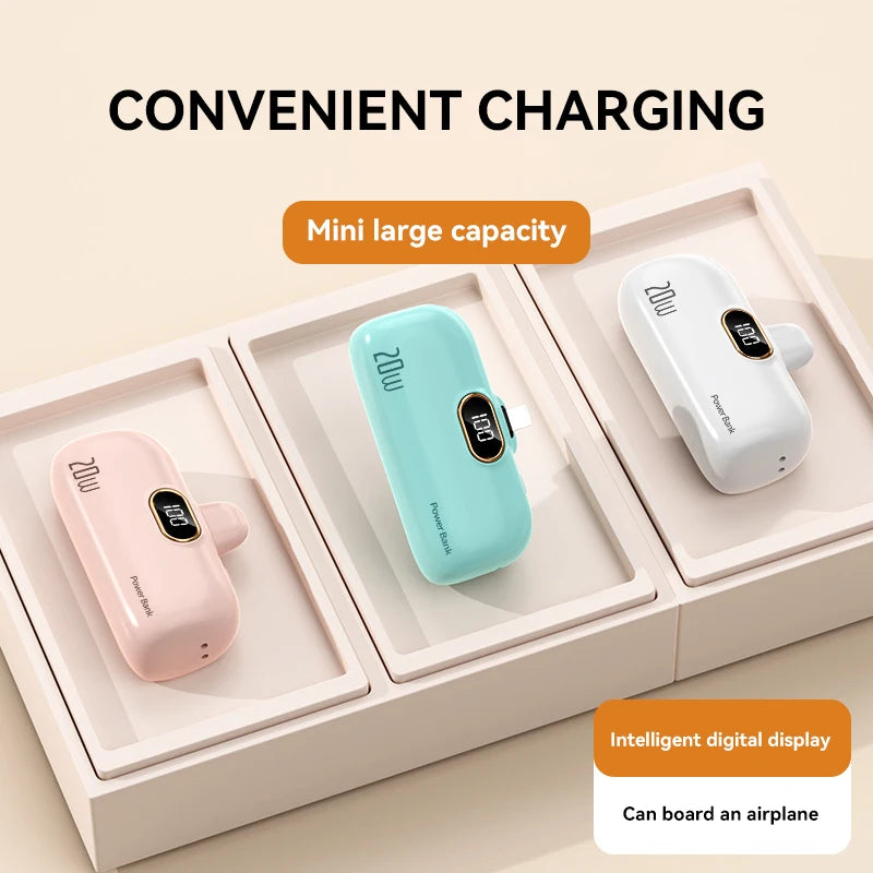 Mini Wireless Power Bank Fast Charging 30000Mah Capsule Type-C