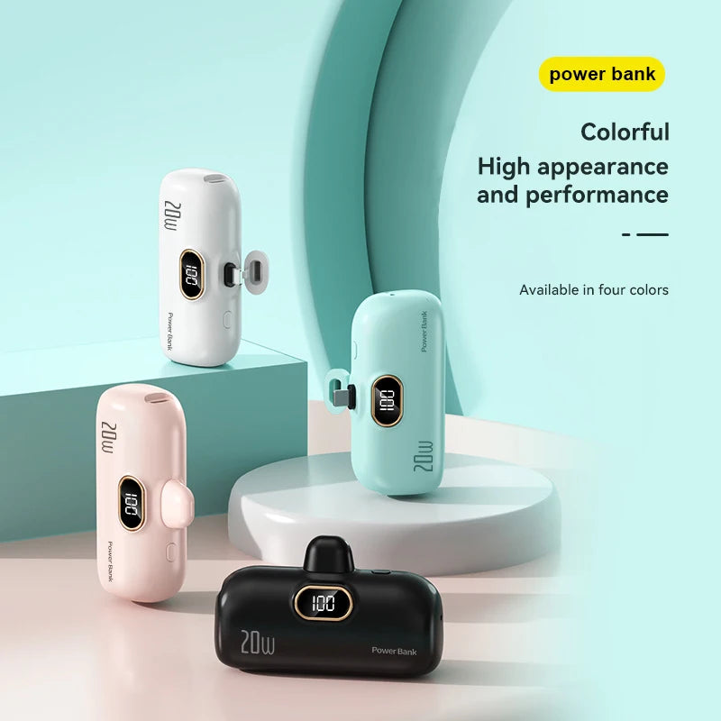 Mini Wireless Power Bank Fast Charging 30000Mah Capsule Type-C
