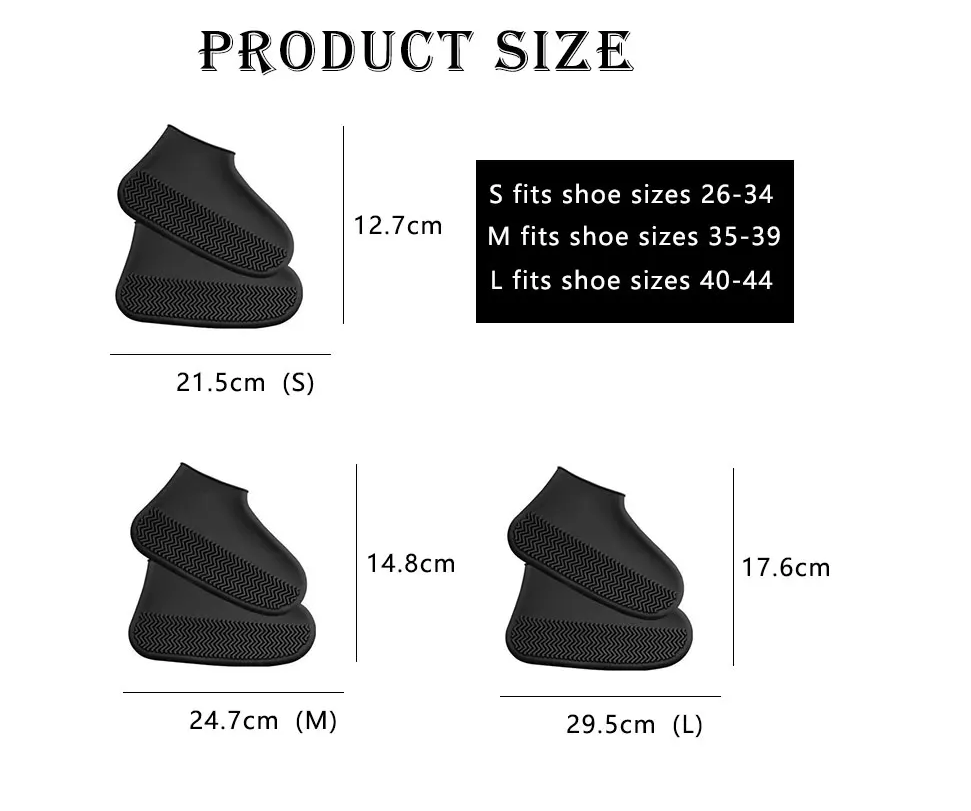 Non-Slip Waterproof Rain Boots Sneakers Silicone Shoe Protector