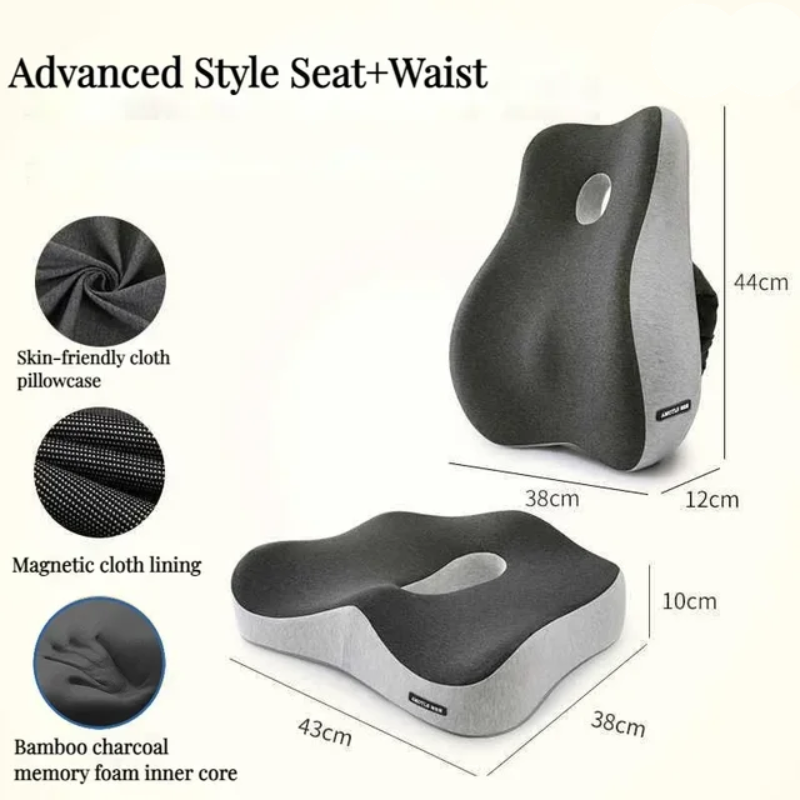 Memory Foam Cushion, Massage Support for Office Chair, Car Seat, Back Pressure Relief