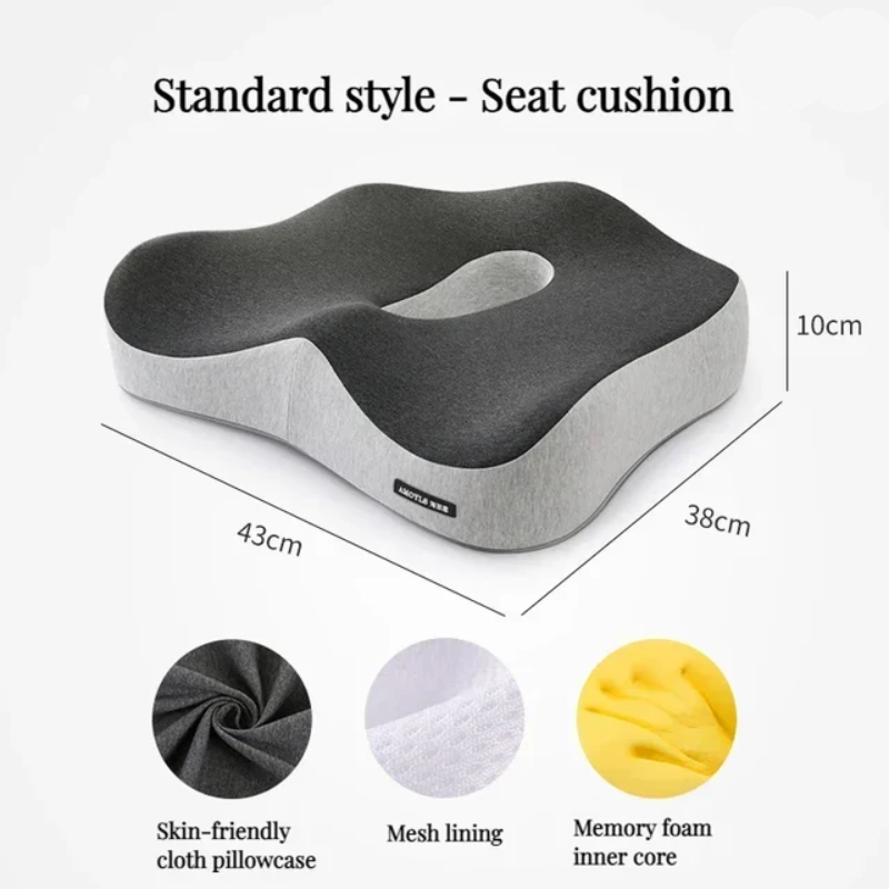 Memory Foam Cushion, Massage Support for Office Chair, Car Seat, Back Pressure Relief