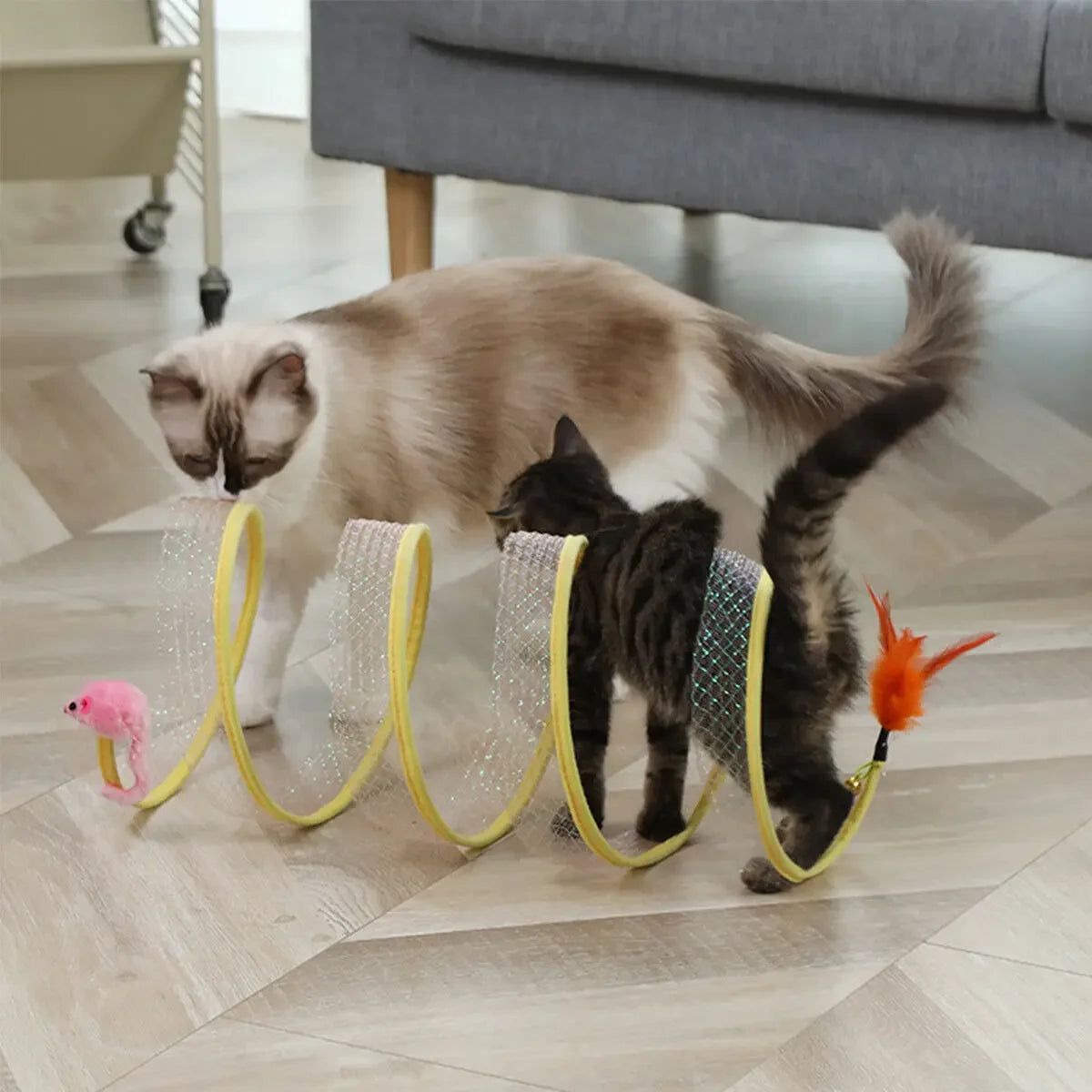 Springy Fun Cat Tunnel Toy