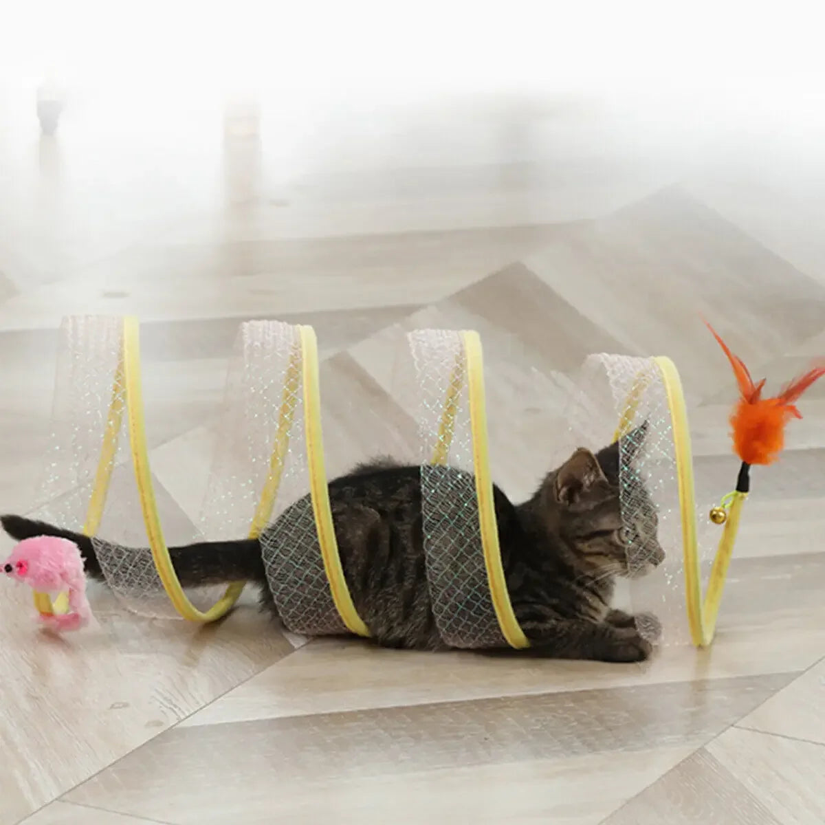 Springy Fun Cat Tunnel Toy