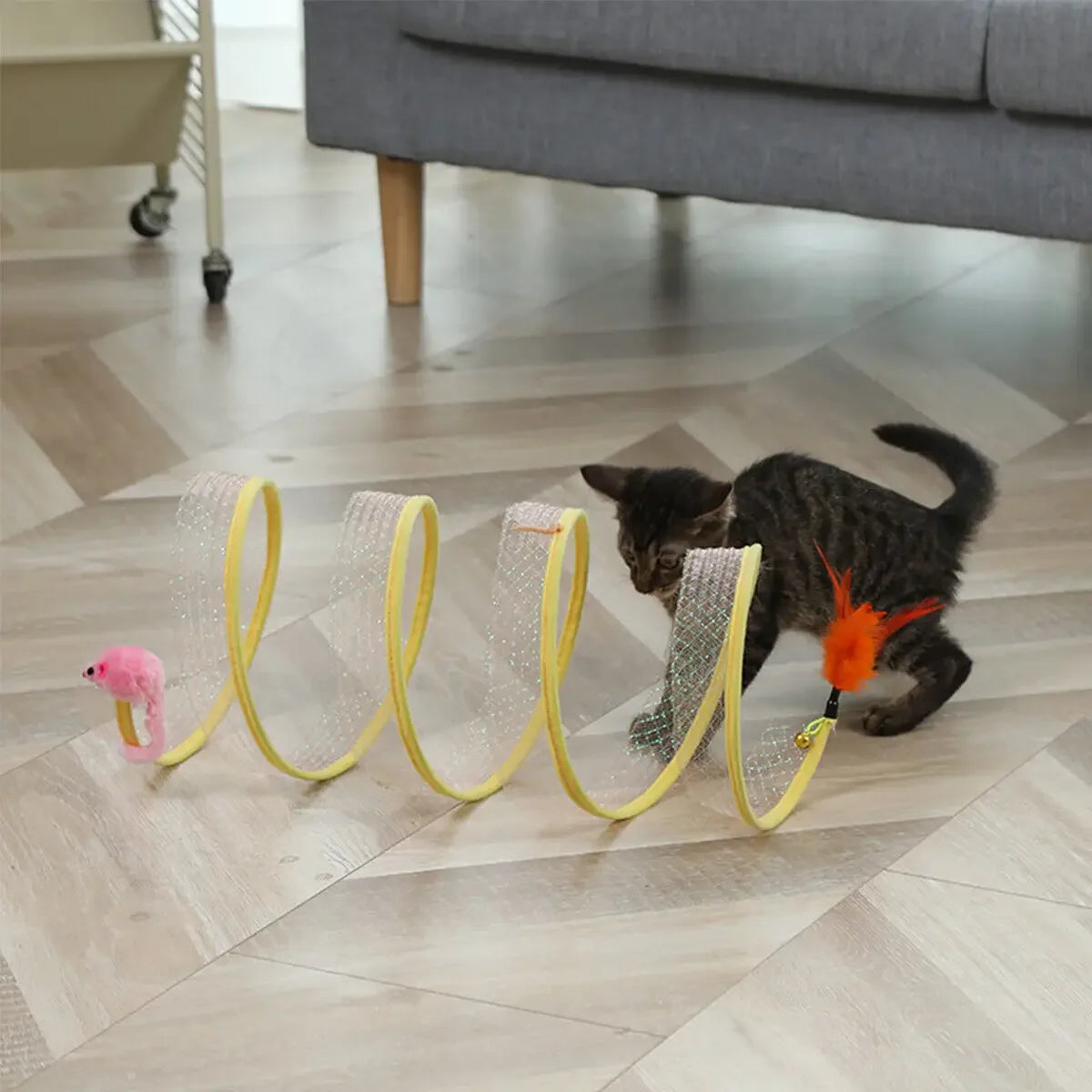 Springy Fun Cat Tunnel Toy